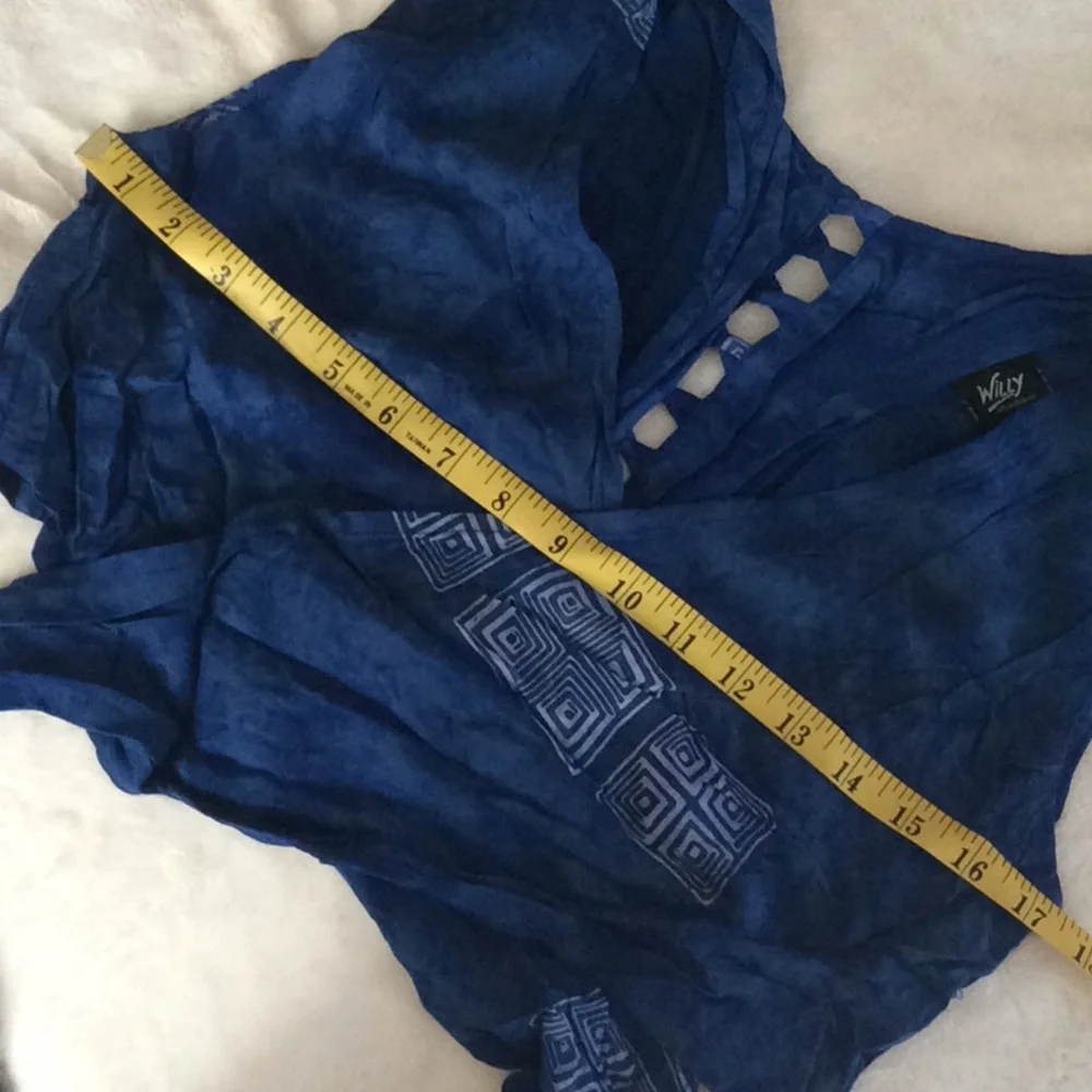Aruba Tie Dye Crop Halter Wrap Top Lattice Back